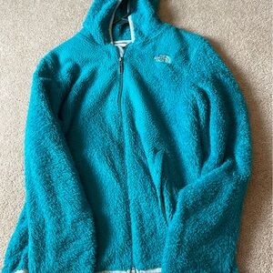 North Face blue fuzzy jacket!